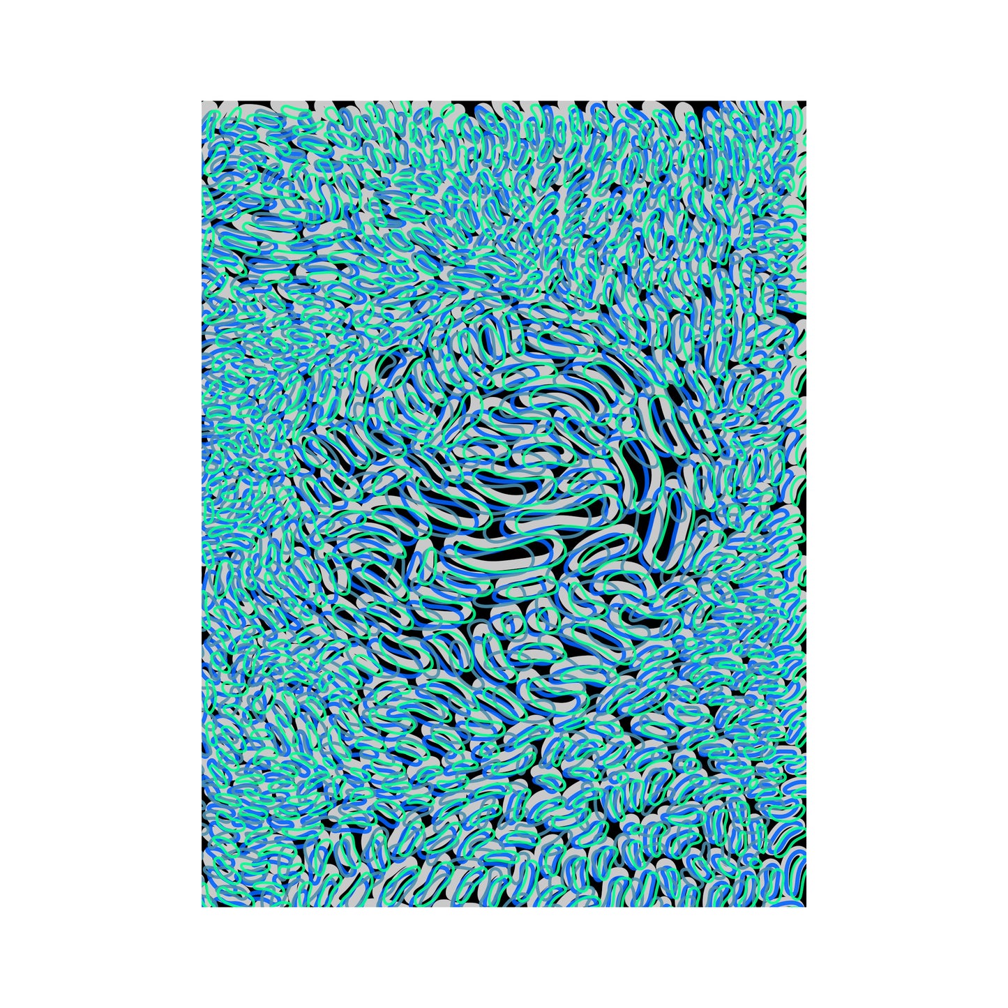 INTERTWINED FACES BLUE (PRINT)
