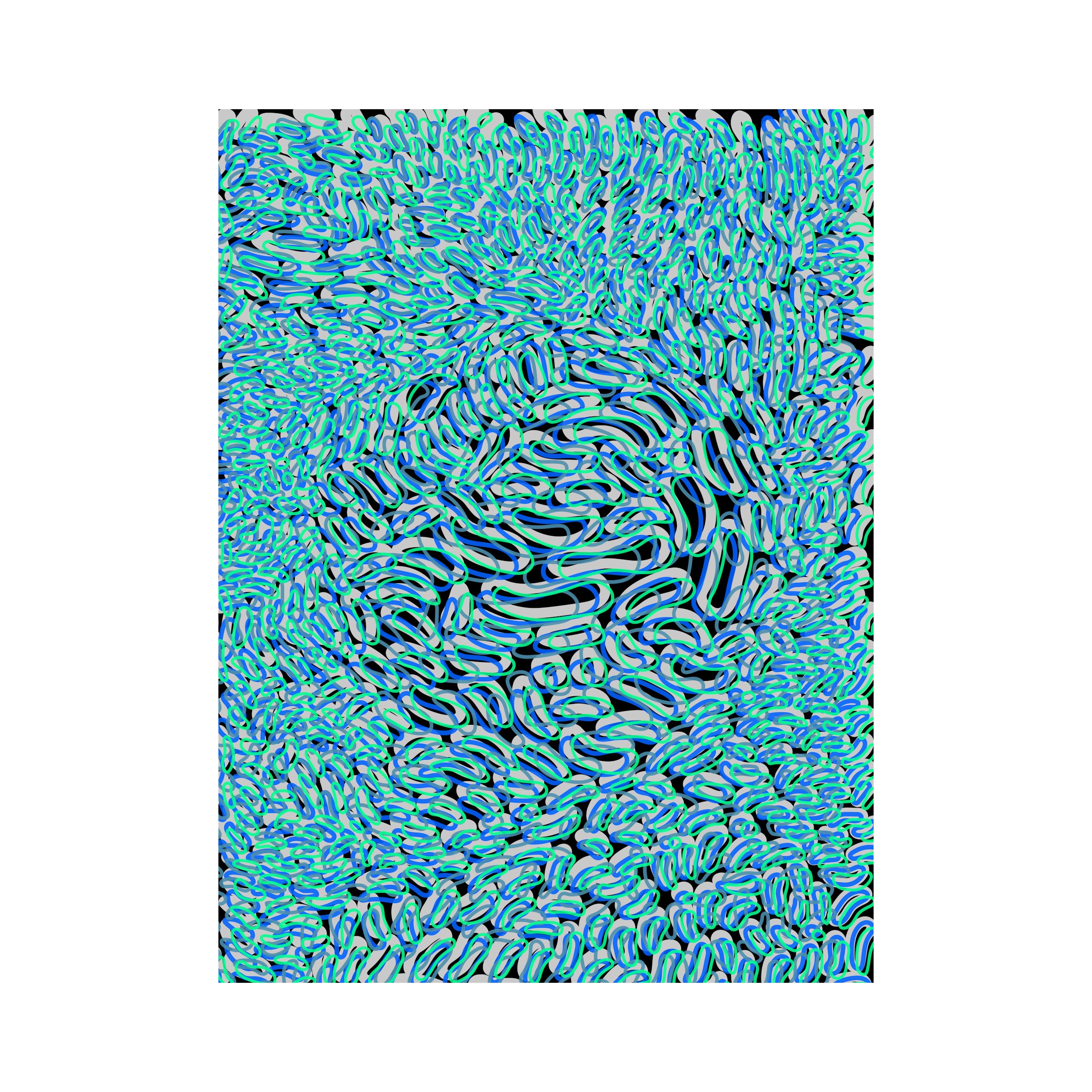 INTERTWINED FACES BLUE (PRINT)