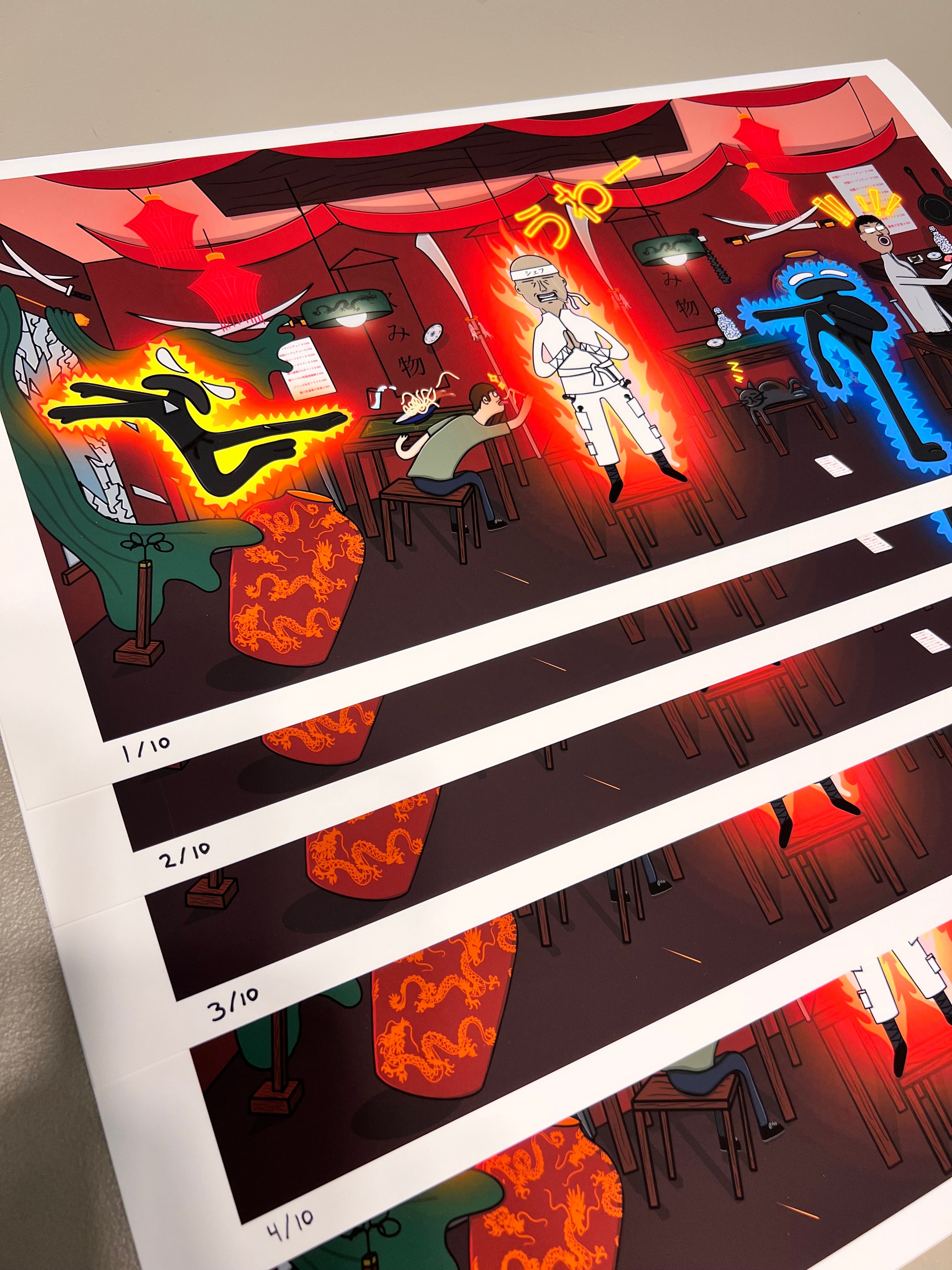 TROUBLE BREWING AT THE SUSHI SHOP (PRINT)