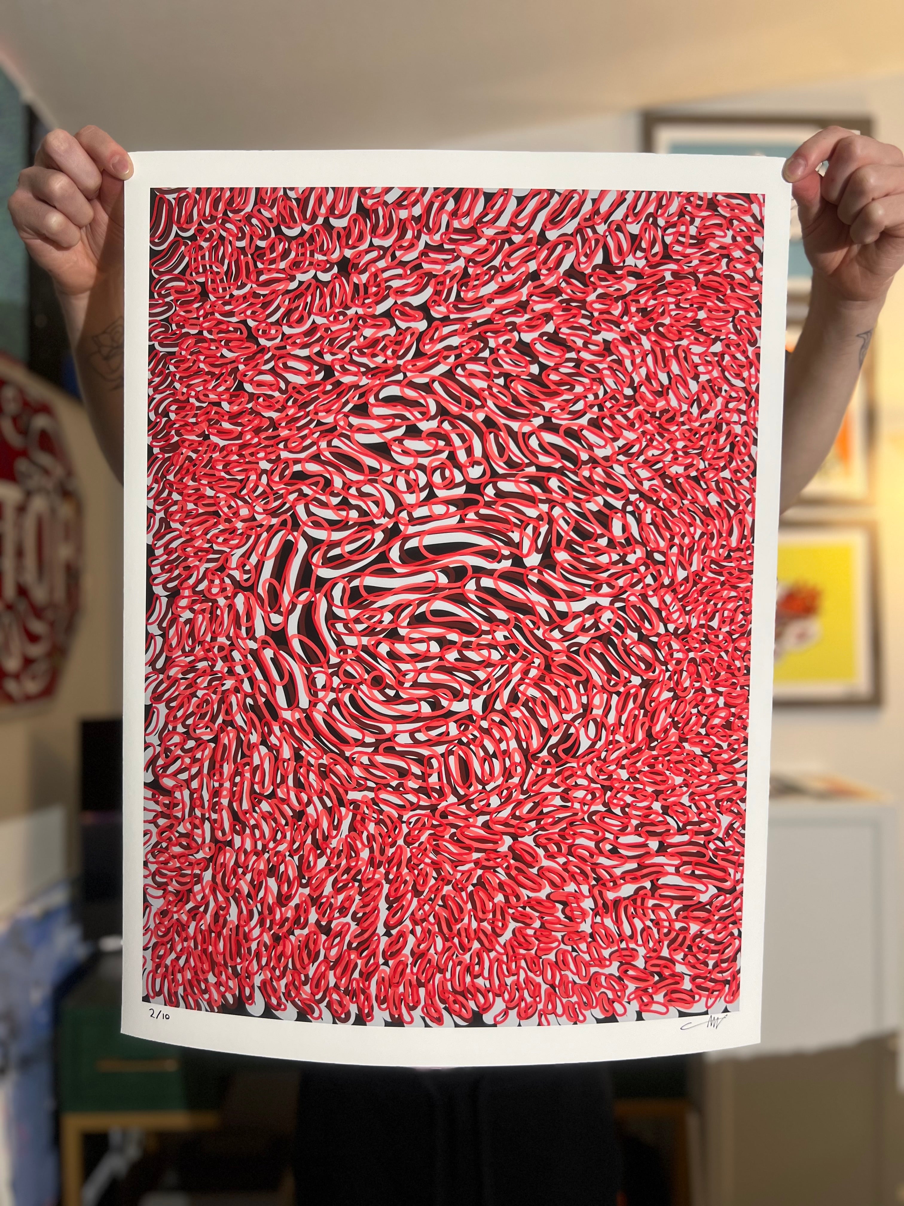 INTERTWINED FACES RED (PRINT)