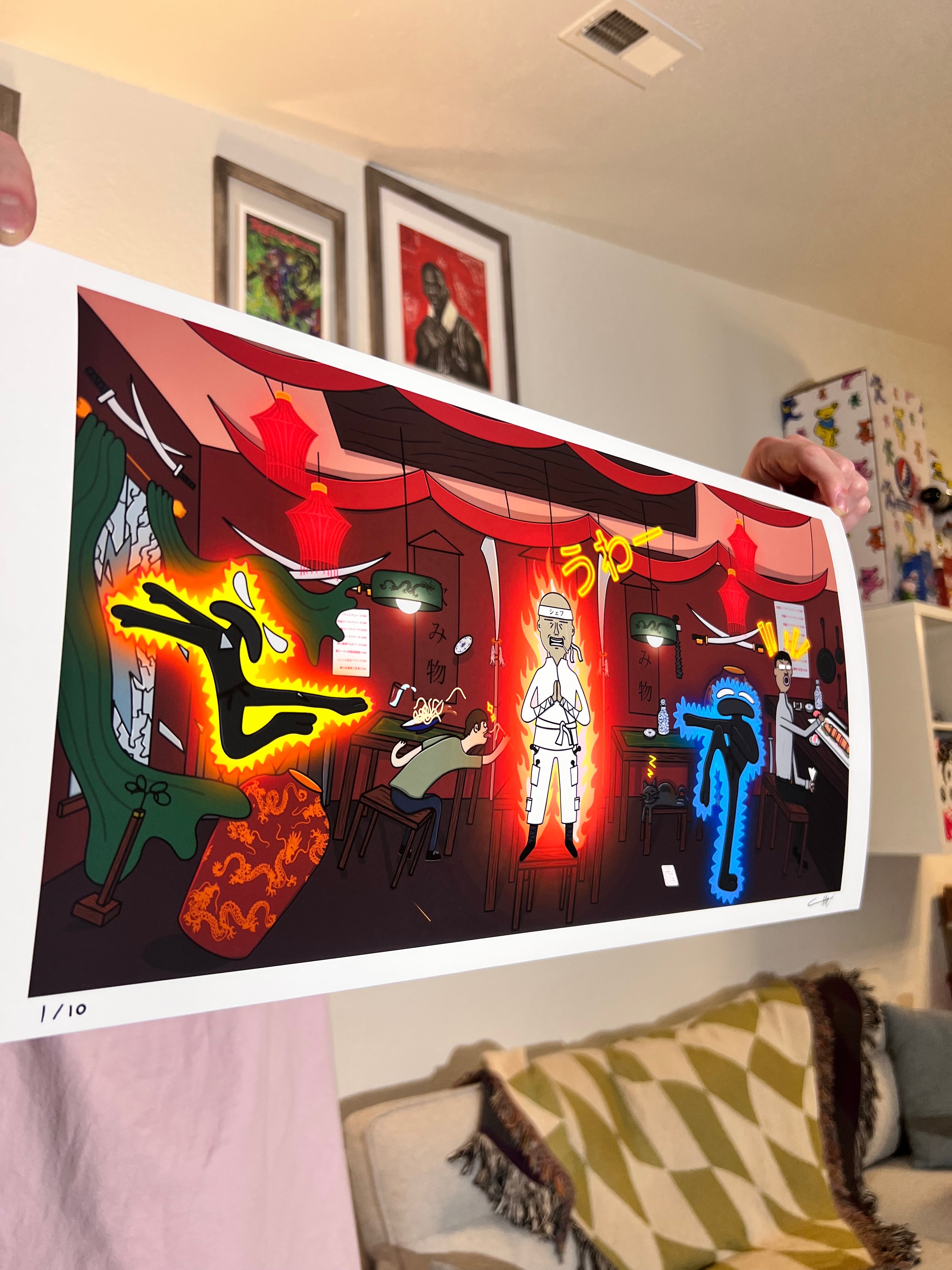 TROUBLE BREWING AT THE SUSHI SHOP (PRINT)