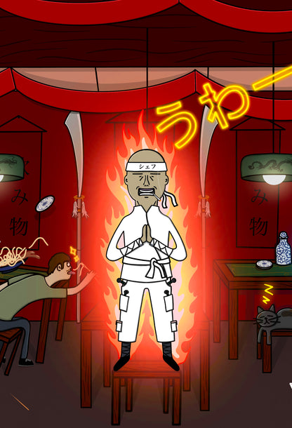 TROUBLE BREWING AT THE SUSHI SHOP (PRINT)